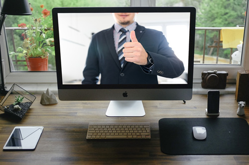Business video call when working from home