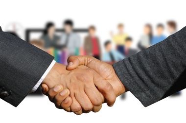 握手，商人，商業，合作，協議