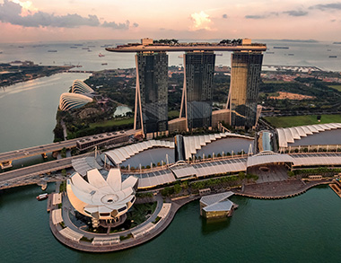 Singapore, Marina Bay Sands, hotel, sunset