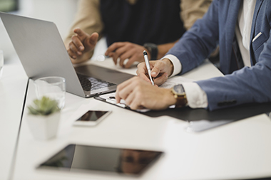 Business meeting, laptop, tablet, meeting